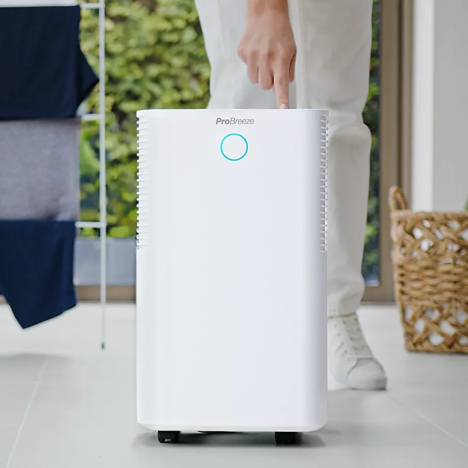Pro Breeze Déshumidificateur silencieux 12L/jour OmniDry, mode linge, contrôle via app intelligente, pour pièces jusqu'à 20 m² Outlet