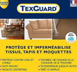 Guard Industrie Protection anti taches tissus ou cuir TEXGUARD 5L (+ pulvérisateur offert) jusqu'à 100m²