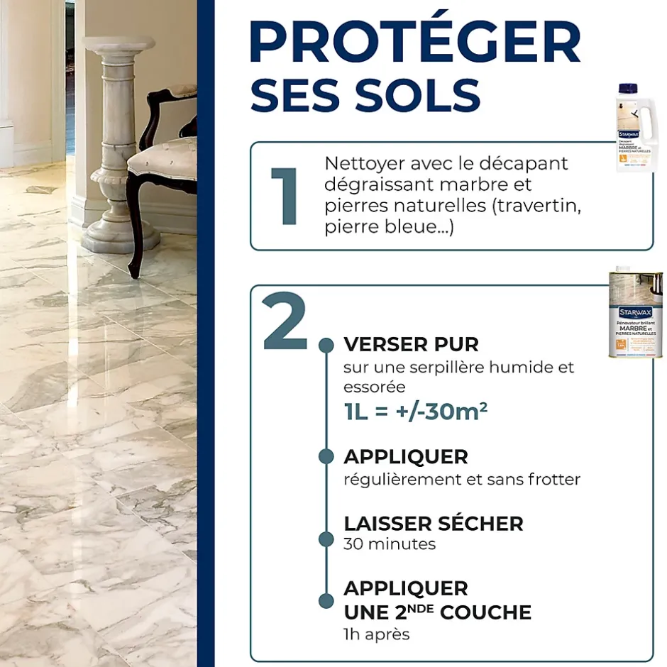 Starwax Protection entretien marbres 1L Outlet