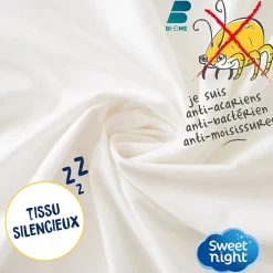 Sweetnight Protège matelas - Alèse Imperméable et Anti Acariens - Bouclette Éponge Coton- Silencieux et Respirant