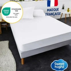 Sweetnight Protège matelas - Alèse Imperméable et Anti Acariens - Bouclette Éponge Coton- Silencieux et Respirant