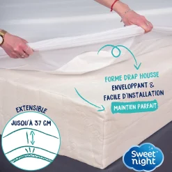 Sweetnight Protège matelas - Alèse Imperméable et Micro Respirante - Souple et Silencieux - Lavable à 90 degrés