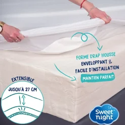 Sweetnight Protège matelas - Alèse Imperméable et Micro Respirante - Souple et Silencieux - Lavable à 90 degrés Online