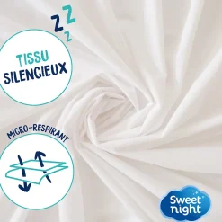 Sweetnight Protège matelas - Alèse Imperméable et Micro Respirante - Souple et Silencieux - Lavable à 90 degrés
