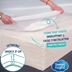 Sweetnight Protège matelas - Alèse Imperméable et Micro Respirante - Souple et Silencieux - Lavable à 90 degrés