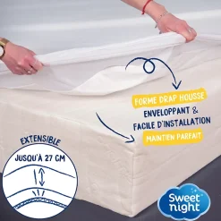 Sweetnight Protège matelas - Lit Articulé - Alèse Imperméable et Anti Acariens - Molleton 100% coton New