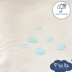 P’Tit Lit Protège Matelas Bébé 2 en 1 - Alèse + Drap Housse - 100% Coton - Imperméable et Respirant - Oeko Tex - Blanc