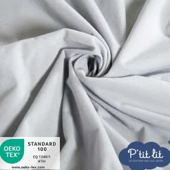 P’Tit Lit Protège Matelas Bébé 2 en 1 - Alèse + Drap Housse - 100% Coton - Imperméable et Respirant - Silencieux - Oeko Tex - Gris