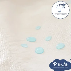 P’Tit Lit Protège Matelas Bébé 2 en 1 - Alèse + Drap Housse - 100% Coton - Imperméable et Respirant - Silencieux - Oeko Tex - Gris
