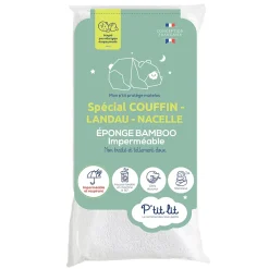 P’Tit Lit Protège Matelas Bébé Bamboo - Couffin - Landeau - Nacelle - 40x80 cm - Alèse Imperméable - Sans traitement chimique Sale