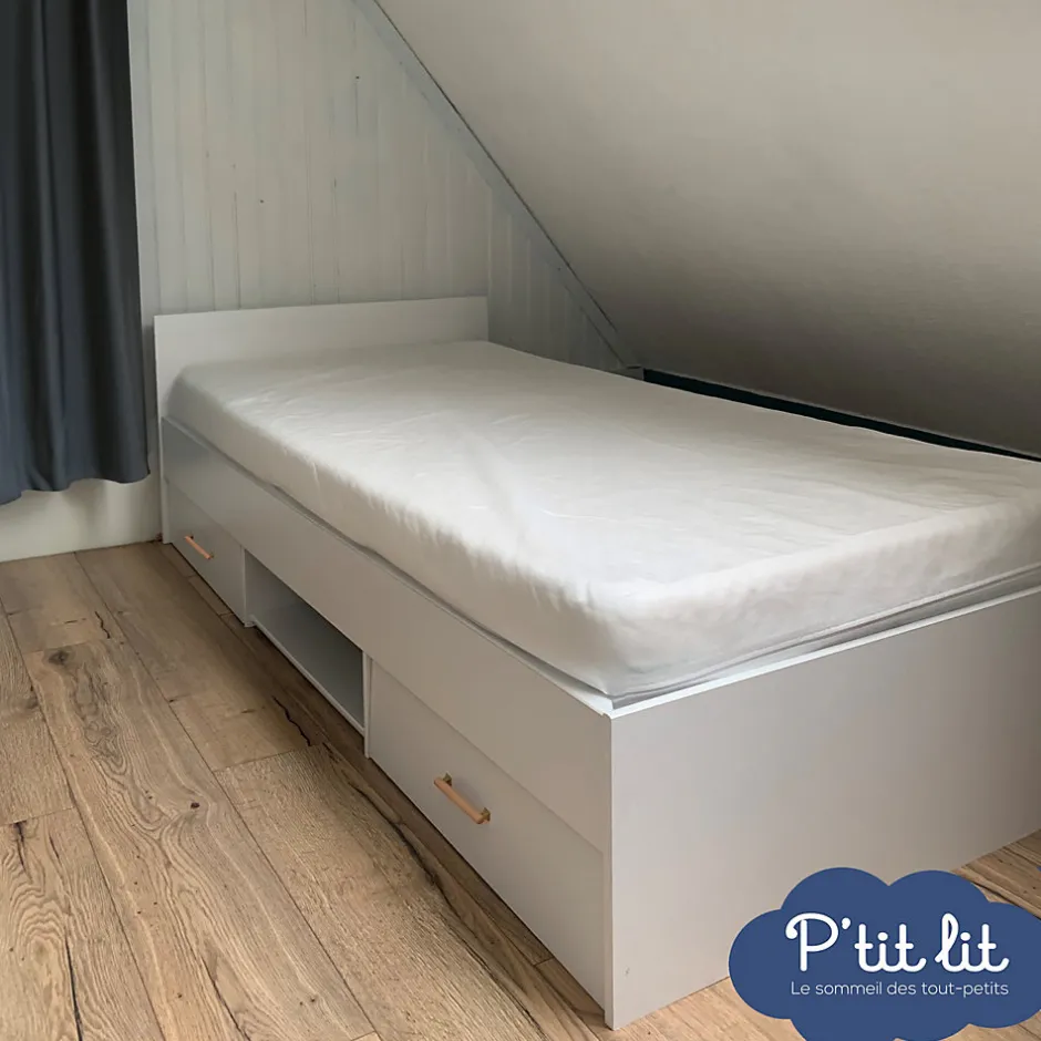 P’Tit Lit Protège Matelas Enfant Anti Acariens - Alèse Imperméable - Bouclette 100% coton - Silencieux et Absorbant