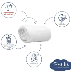 P’Tit Lit Protège Matelas Enfant Bamboo - Alèse Imperméable - Viscose Douce - Silencieux - Sans traitement chimique Online