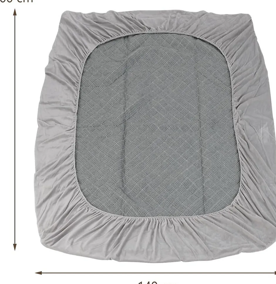 Giantex Protège Matelas Housse de Lit Douce en Polyester Cristal Poche Profonde Dessous Antidérapant 140 X 200 CM Gris