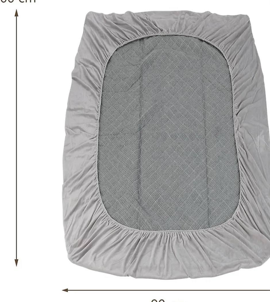 Giantex Protège Matelas Housse de Lit Douce en Polyester Cristal Poche Profonde Dessous Antidérapant 90 X 200 CM Gris