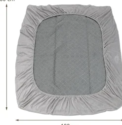Giantex Protège Matelas Housse de Lit Douce en Polyester Cristal Poche Profonde Dessous Antidérapant 180 X 200 CM Gris