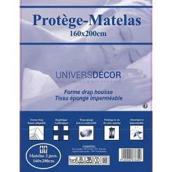 Coton Pur Protège matelas imperméable, absorbant et anti-acariens 160 x 200 cm