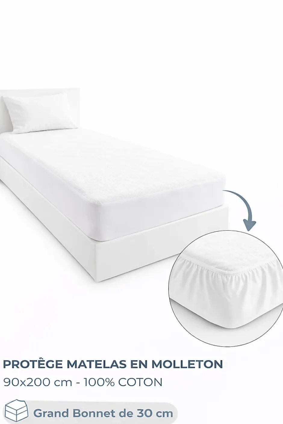 Mortreux Protège Matelas Molleton - 90 x 200 - 5070 Sale