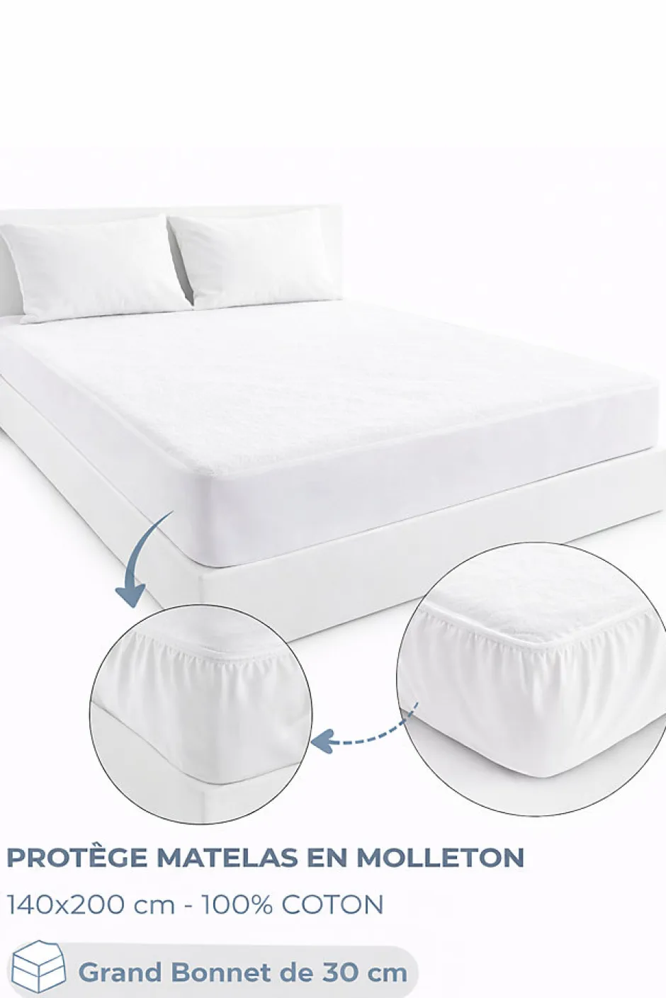 Mortreux Protège Matelas Molleton - 140 x 200 - 5071