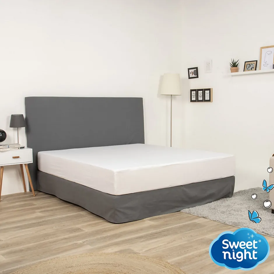 Sweetnight Protège Matelas 90x190 - Molleton 100% Coton - Senteur Linge Propre - Forme Drap Housse Extensible