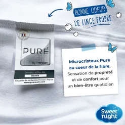 Sweetnight Protège Matelas 160x200 - Molleton 100% Coton - Senteur Linge Propre - Forme Drap Housse Extensible Outlet