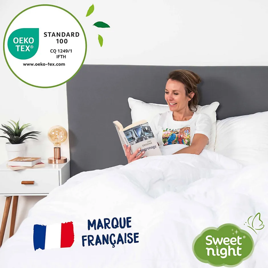Sweetnight Protège Matelas 160x200 cm - Molleton 100% Coton - Traitement Végétal Anti-Acariens Greenfirst