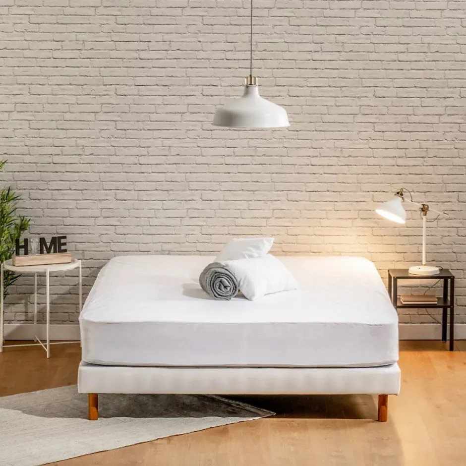 Bleu Calin Protège matelas 90x190cm Molleton ANTI-ACARIENS Discount