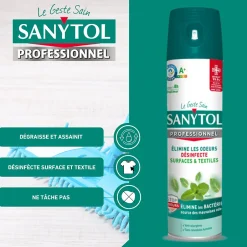 Sanytol Purificateur d'air surfaces et textiles menthe 600ml