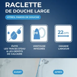 Starwax Raclette de douche coloris bleu/gris largeur 230 mm New
