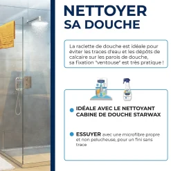 Starwax Raclette de douche coloris bleu/gris largeur 230 mm New