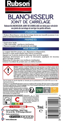 Rubson Rénov joint de carrelage feutre blanc 7ml Online