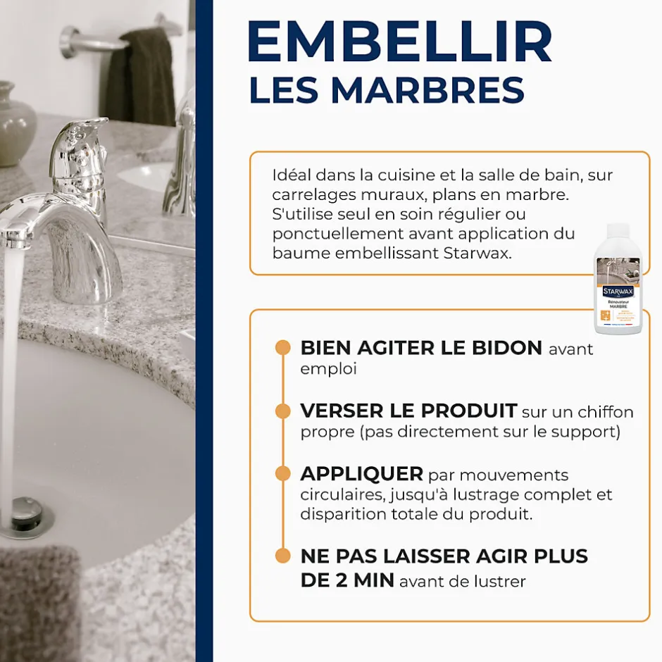 Starwax Rénovateur marbre et pierres naturelles 250ml