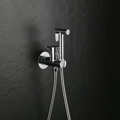 Kibath Robinet WC HYGIÈNE INTIME 2 eaux Chrome brillant en laiton Online