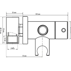 Kibath Robinet WC HYGIÈNE INTIME 2 eaux, OR brossé, en laiton