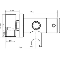 Kibath Robinet WC HYGIÈNE INTIME 2 eaux NOIR OR mat en laiton