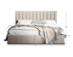 Best Mobilier Rosario - lit coffre - 180x200 - sommier inclus - en velours -