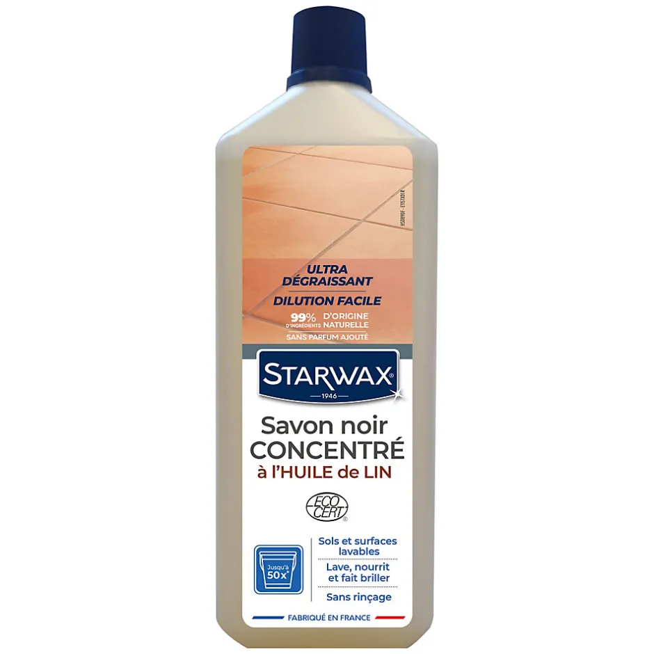 Starwax Savon noir à l'huile de lin 1L