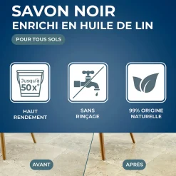 Starwax Savon noir à l'huile de lin 1L