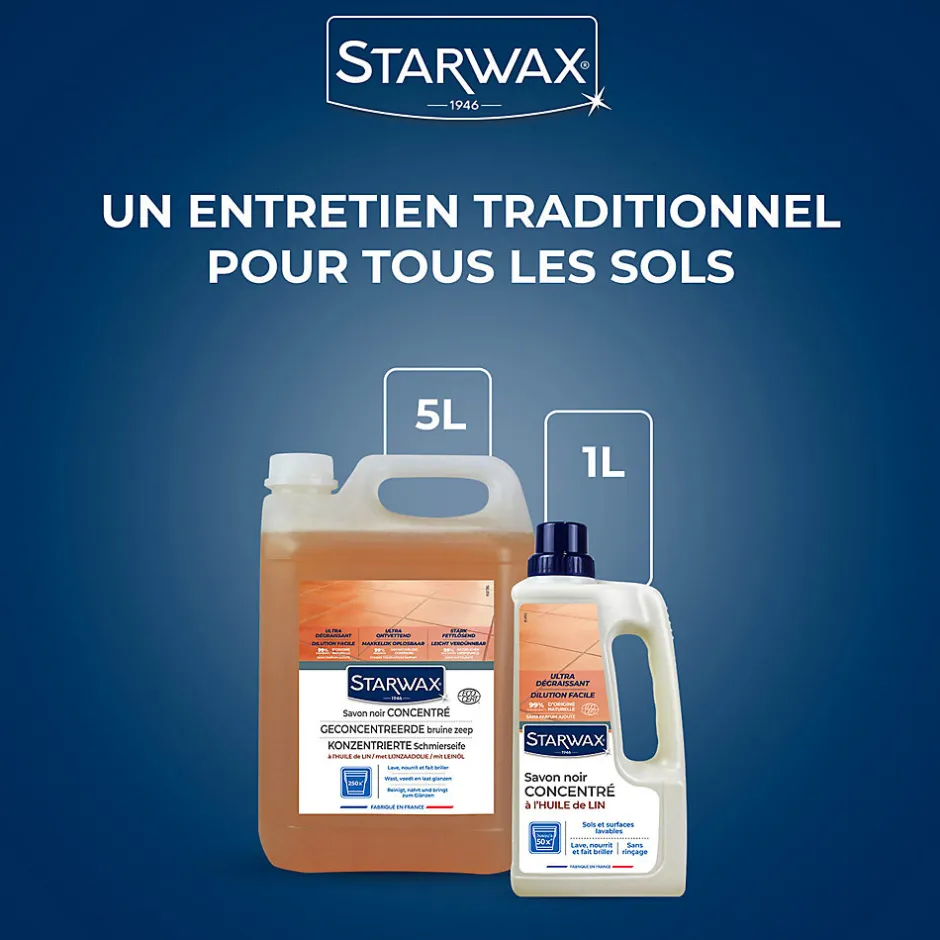 Starwax Savon noir à l'huile de lin 1L