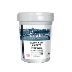 La Corvette Savon noir Savonnerie du midi en pâte à l’huile de lin 1kg