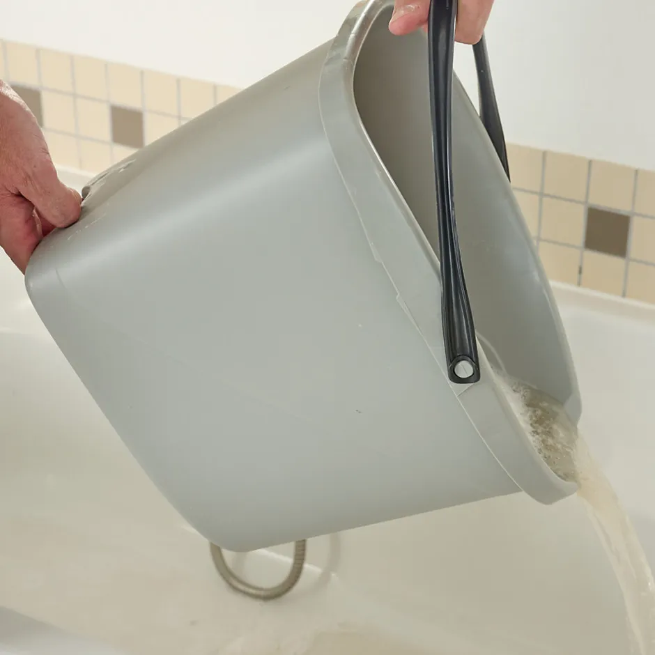 GoodHome Seau et essoreuse de torsion gris clair 14L