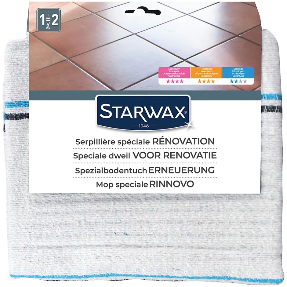 Starwax Serpillière gaufrée extra-blanche 50 x 100 cm Sale