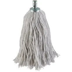 Serpillère à franges en coton blanc L.158 x l.13 cm Online