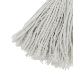 Serpillère à franges en coton blanc L.158 x l.13 cm Online
