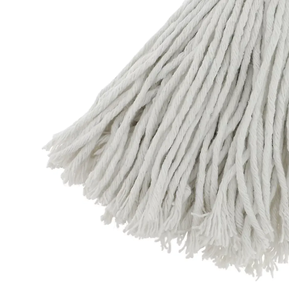 Serpillère à franges en coton blanc L.158 x l.13 cm Online