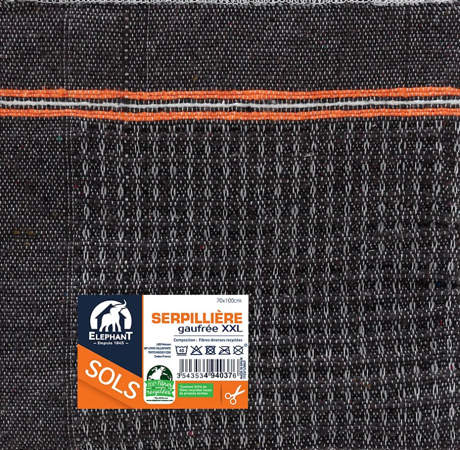 Elephant Serpillère gaufrée XXL pour sols Éléphant L.100 x l.70 cm