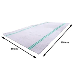 Serpillère traditionnelle blanc cassé et vert L.100 x l.60 cm Sale