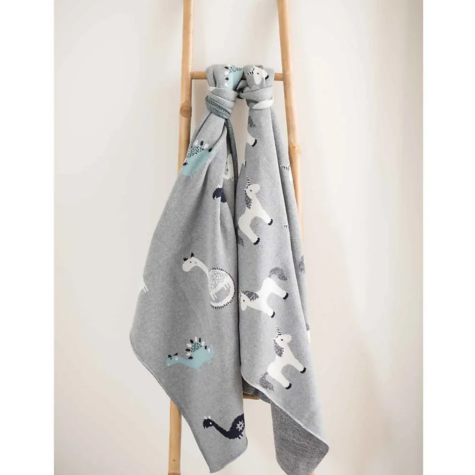 Sevira Kids Couverture en coton bio DINO