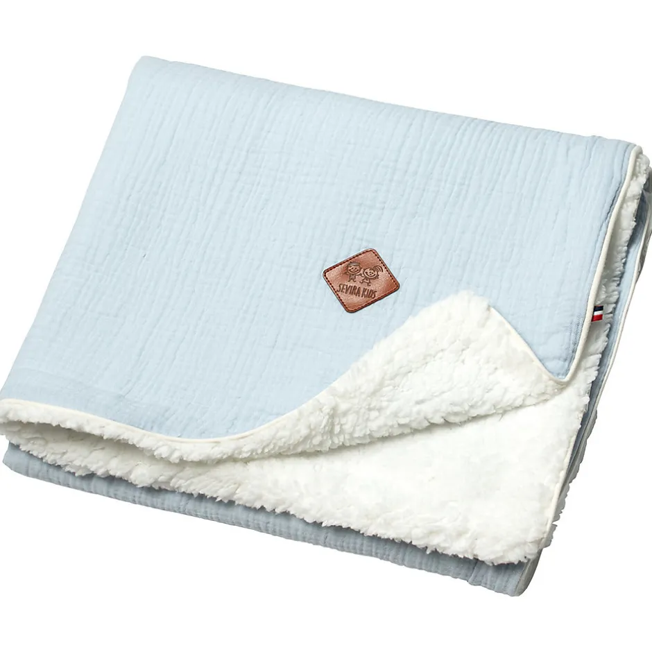 Sevira Kids Couverture en gaze de coton et sherpa Jeanne