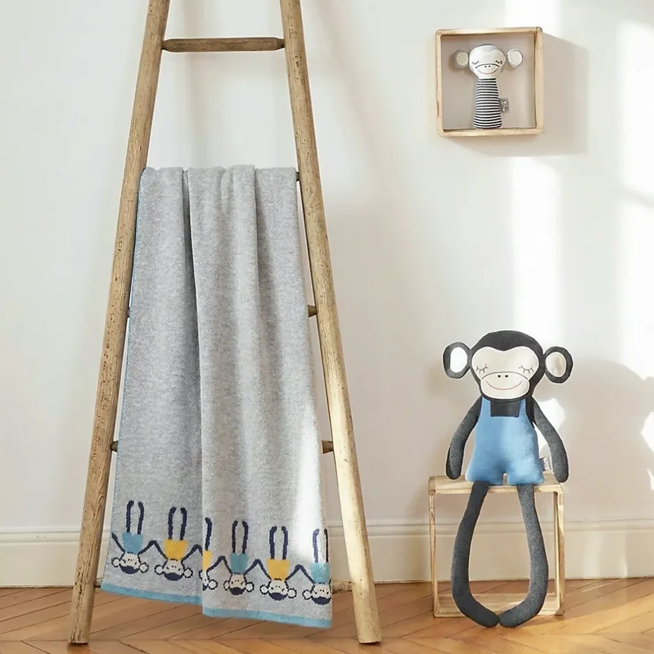 Sevira Kids Couverture pour bébé en coton bio SINGE Discount