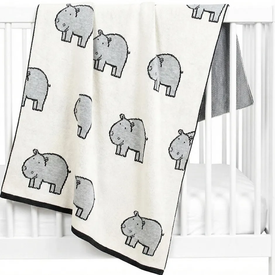 Sevira Kids Couverture plaid en coton bio HIPPO